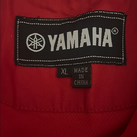 Yamaha top blouse, snap Front red black shirt - Picture 2 of 11